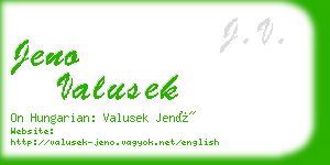 jeno valusek business card